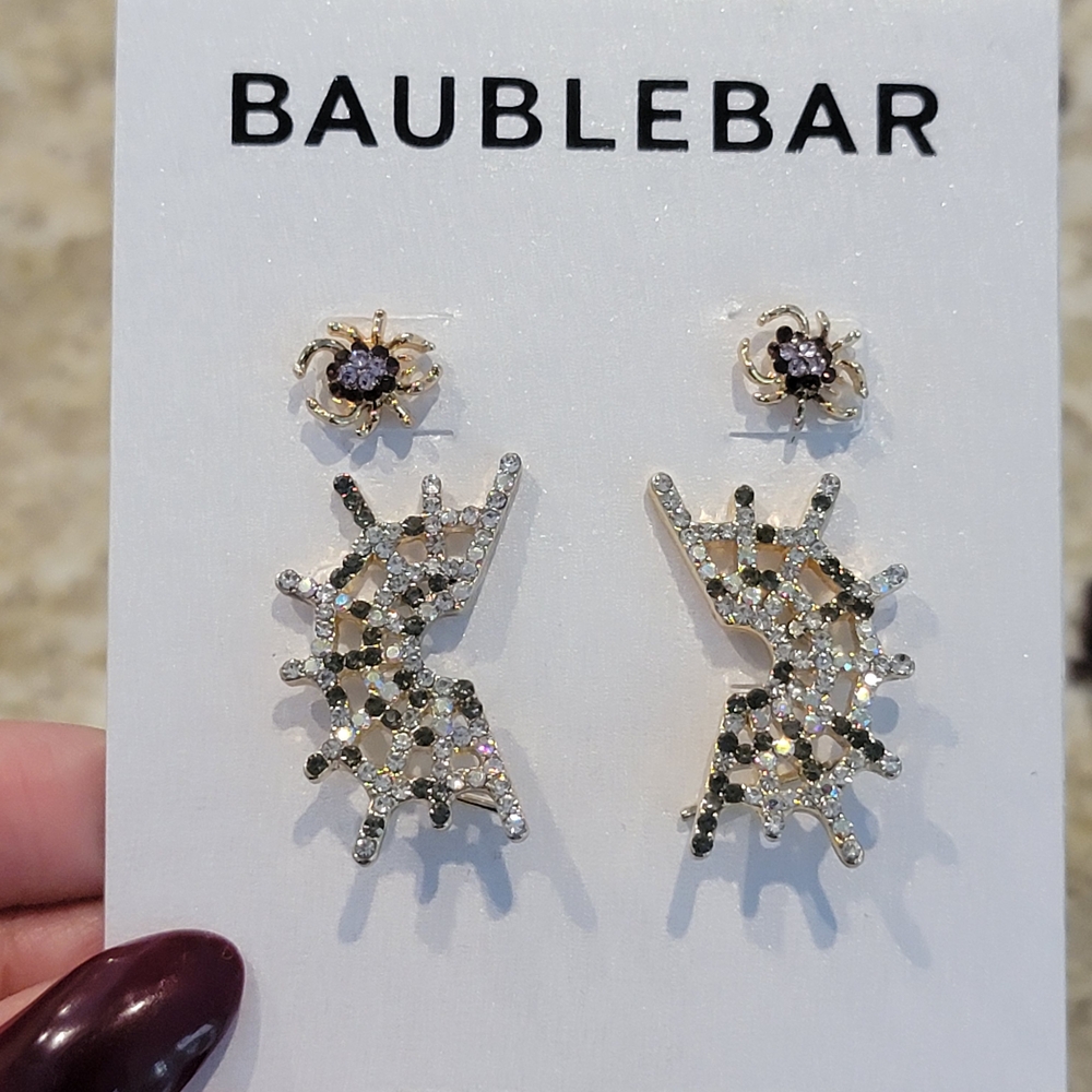 BaubleBar Gold and Silver Spider Earrings - Picture 1 of 6